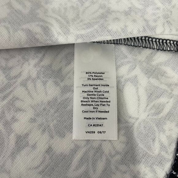 Talbots Fit & Flare Dress 14 Sleeveless Navy White Floral Cottagecore Summer - Picture 5 of 7